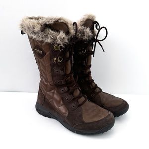 Teva Thinsulate Waterproof Quilted Faux Fur Lace Up Winter Boots